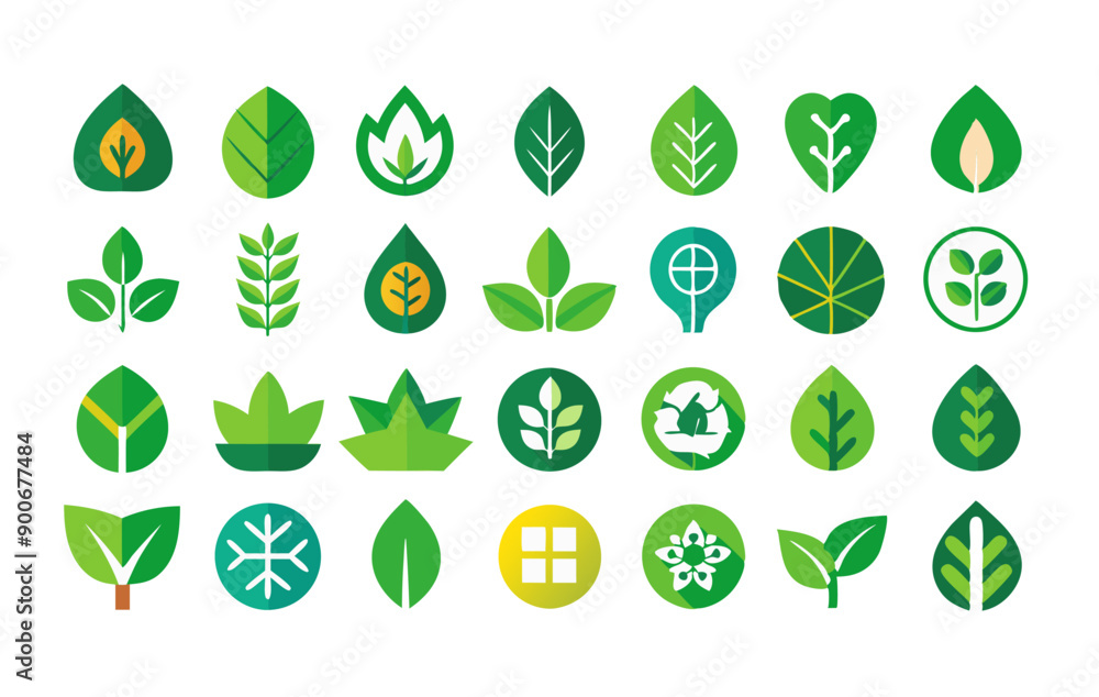Leaf icons set ecology nature element, green leafs, environment and nature eco sign. Leaves on white background. Leaf icons set ecology nature element, green leafs, environment and nature eco sign. Leaves on white background.