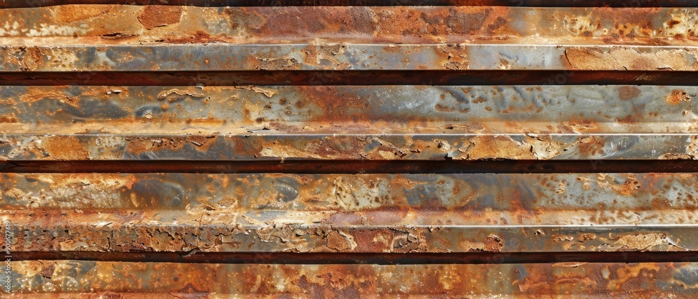 Ultrawide Rusty Ribbed Metal Wall Texture Ultrawide Rusty Ribbed Metal Wall Texture