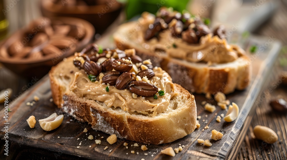 Bread with delicious peanut jam topping, Cake with delicious peanut jam topping Bread with delicious peanut jam topping, Cake with delicious peanut jam topping
