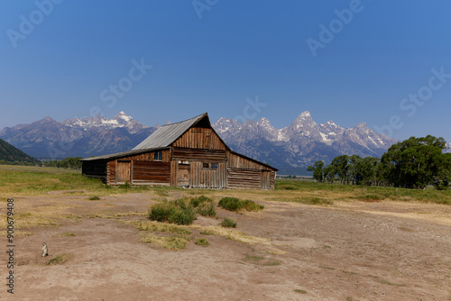 Tetons with barn in the froground