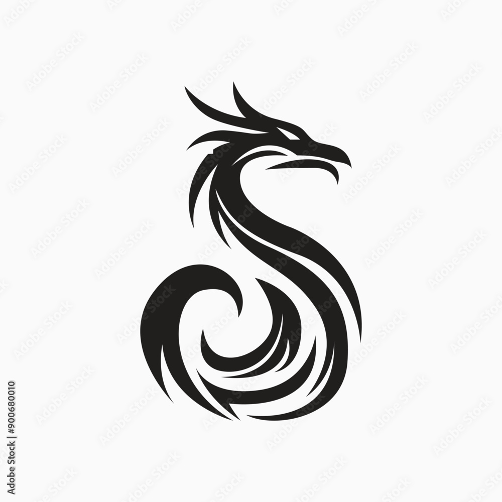 Minimalist dragon logo, simple and elegant. Vector illustrator Minimalist dragon logo, simple and elegant. Vector illustrator