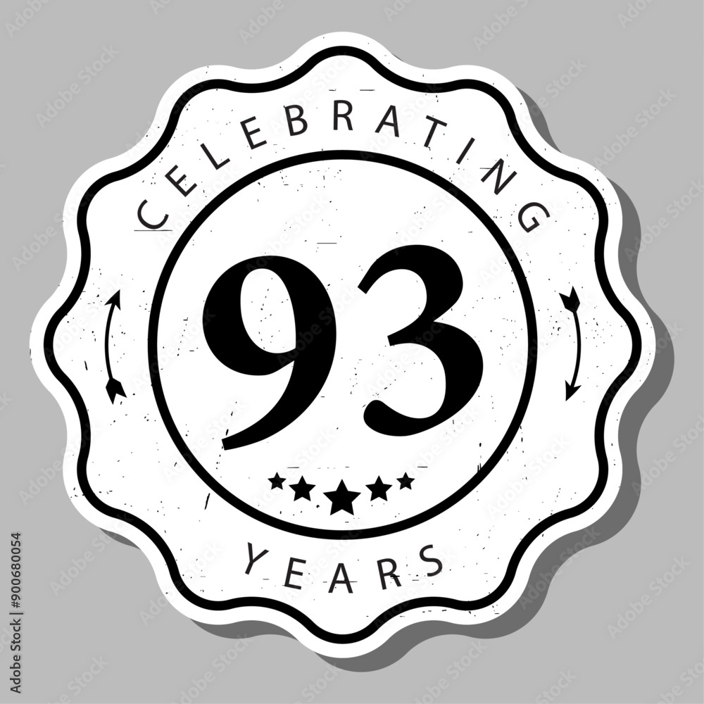 Obraz premium celebrating 93 years of experience badge 