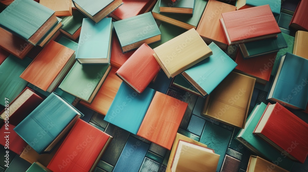 A vibrant collection of colorful books stacked together, creating a visually appealing texture. The image represents knowledge, learning, and the power of stories. A vibrant collection of colorful books stacked together, creating a visually appealing texture. The image represents knowledge, learning, and the power of stories.
