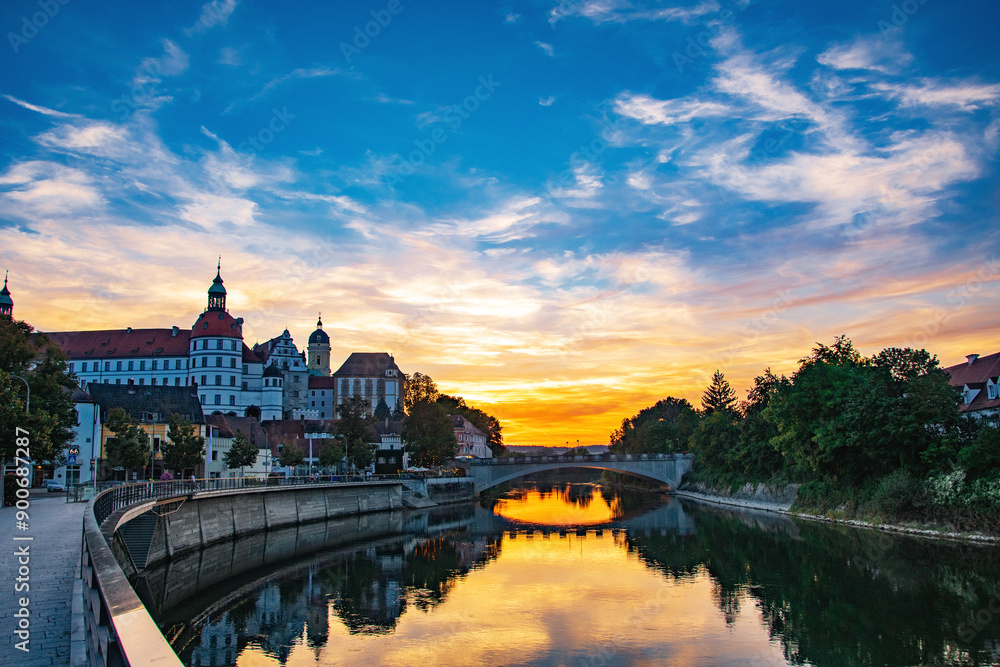 view of the sights and the Danube in the German city of neuburg an der donau view of the sights and the Danube in the German city of neuburg an der donau