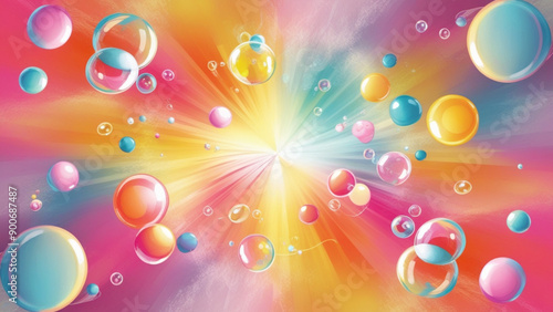 Warm Harmony Abstract Bubbles and Gradient Colors for PC