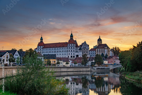 view of the sights and the Danube in the German city of neuburg an der donau photo