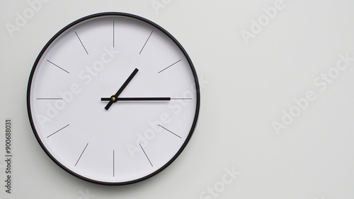 Wallpaper Mural Wall Clock Showing 13.15/01.15 O'Clock on White Wooden Surface - Perfect for Time Management and Scheduling Concepts Torontodigital.ca