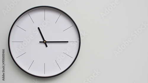 Wallpaper Mural Wall Clock Showing 11.15/23.15 O'Clock on White Wooden Surface - Perfect for Time Management and Scheduling Concepts Torontodigital.ca