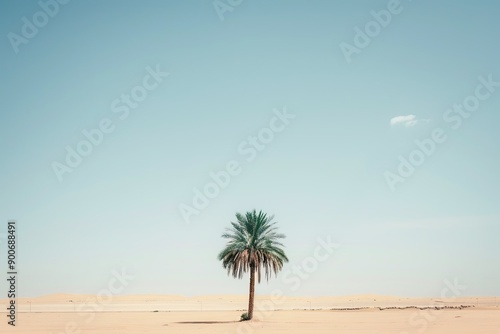Palm tree seen in desert 