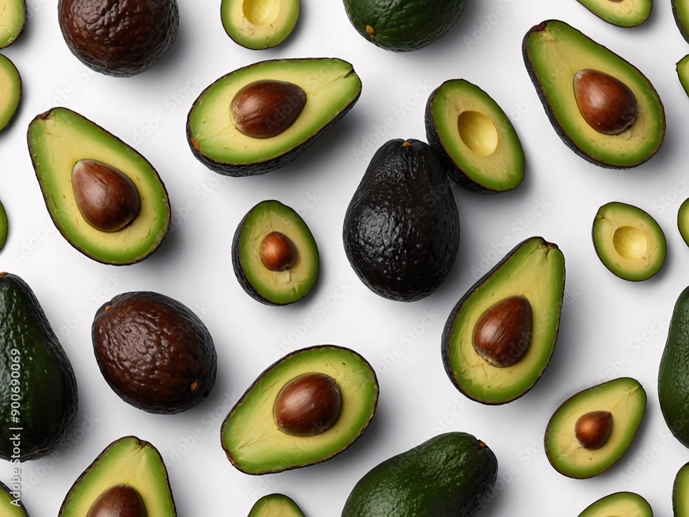 White background with avocado design wallpaper White background with avocado design wallpaper