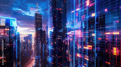 Wallpaper Mural A futuristic smart city skyline Torontodigital.ca