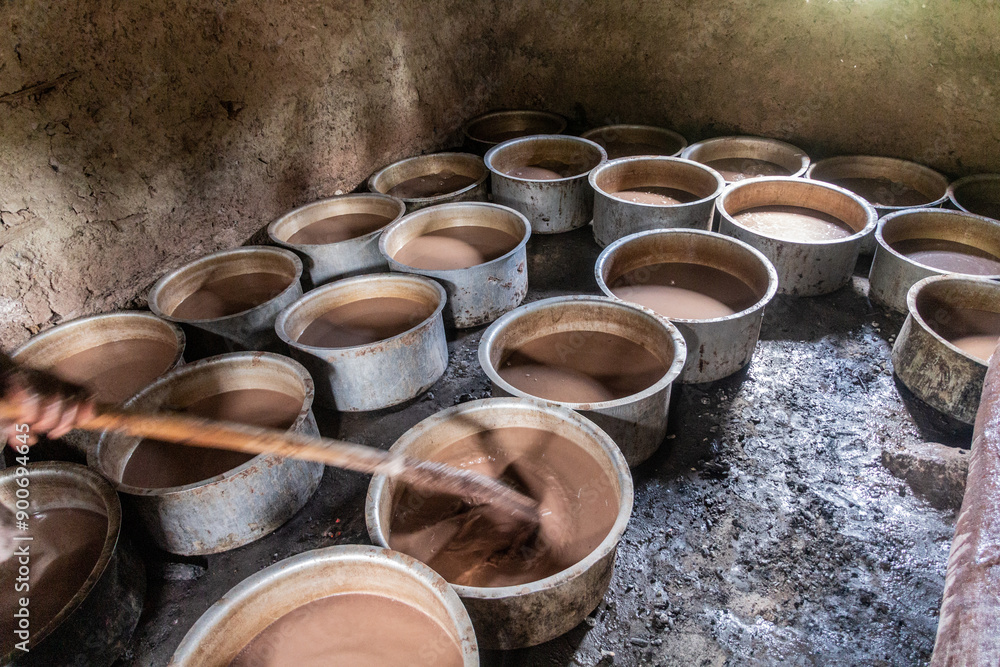 Bushera (millet porridge drink) being prepared in Buhutu town near Bunyonyi lake, Uganda Bushera (millet porridge drink) being prepared in Buhutu town near Bunyonyi lake, Uganda
