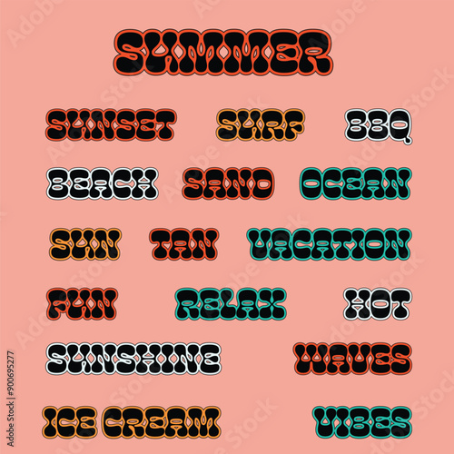 set summer Sticker Text