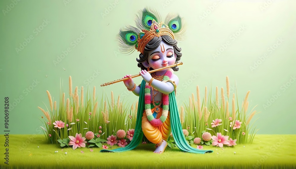 Naklejka premium Cute Nandlal Lord Krishan
