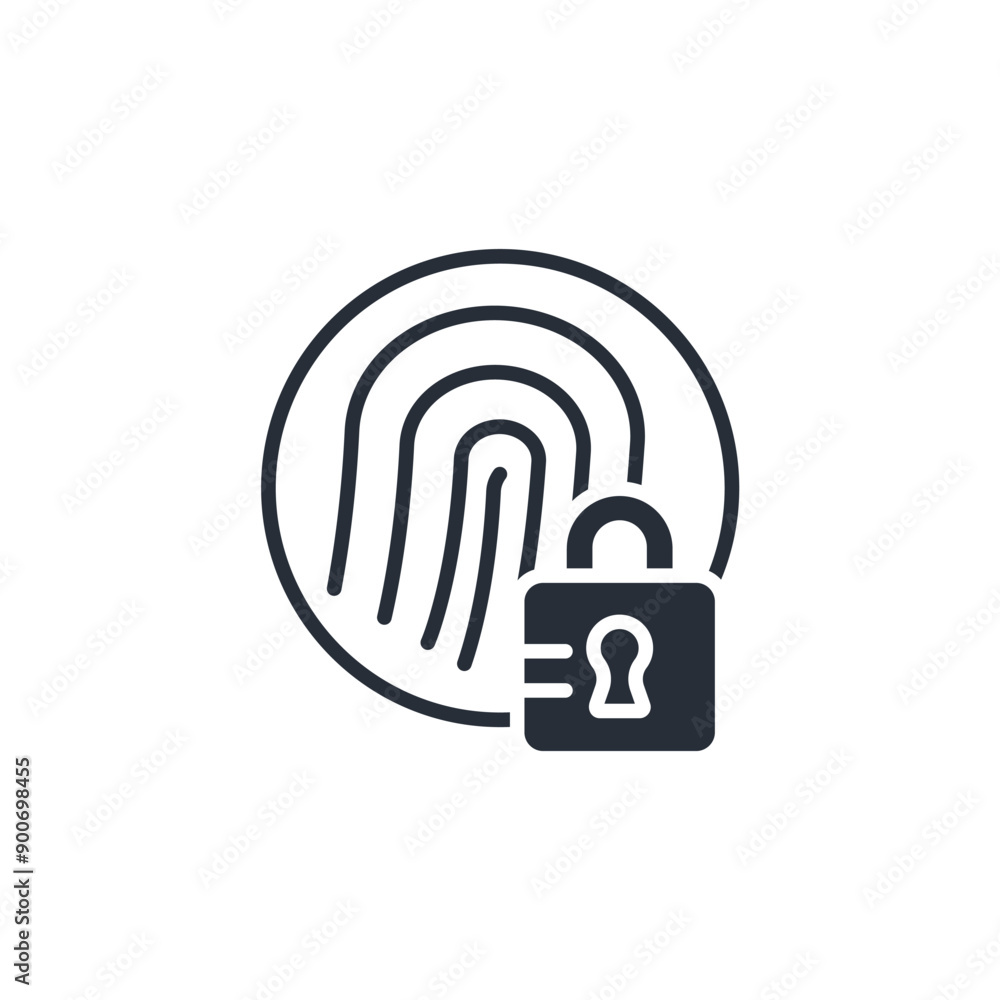 biometrics lock icon. vector.Editable stroke.linear style sign for use web design,logo.Symbol illustration. biometrics lock icon. vector.Editable stroke.linear style sign for use web design,logo.Symbol illustration.