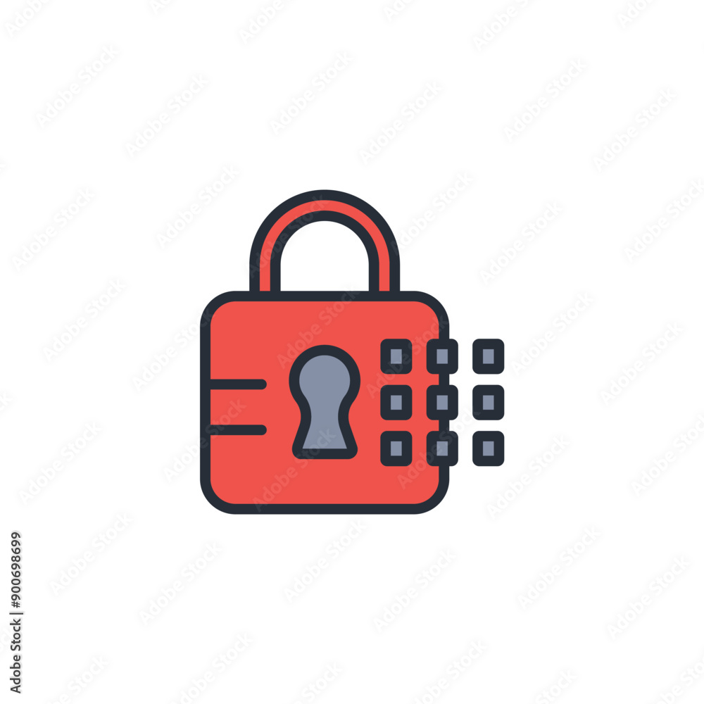 Combination Lock icon. vector.Editable stroke.linear style sign for use web design,logo.Symbol illustration. Combination Lock icon. vector.Editable stroke.linear style sign for use web design,logo.Symbol illustration.