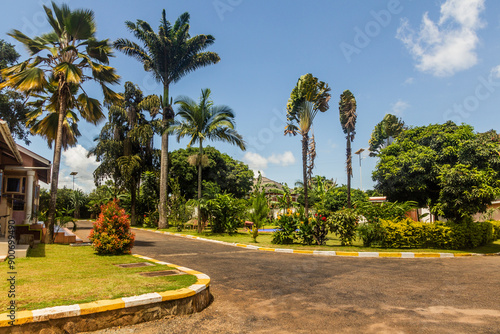 ENTEBBE, UGANDA - MARCH 30, 2020: Garden of Entebbe Backpackers hostel, Uganda