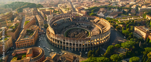 aerial view of the grand coliseum in rome