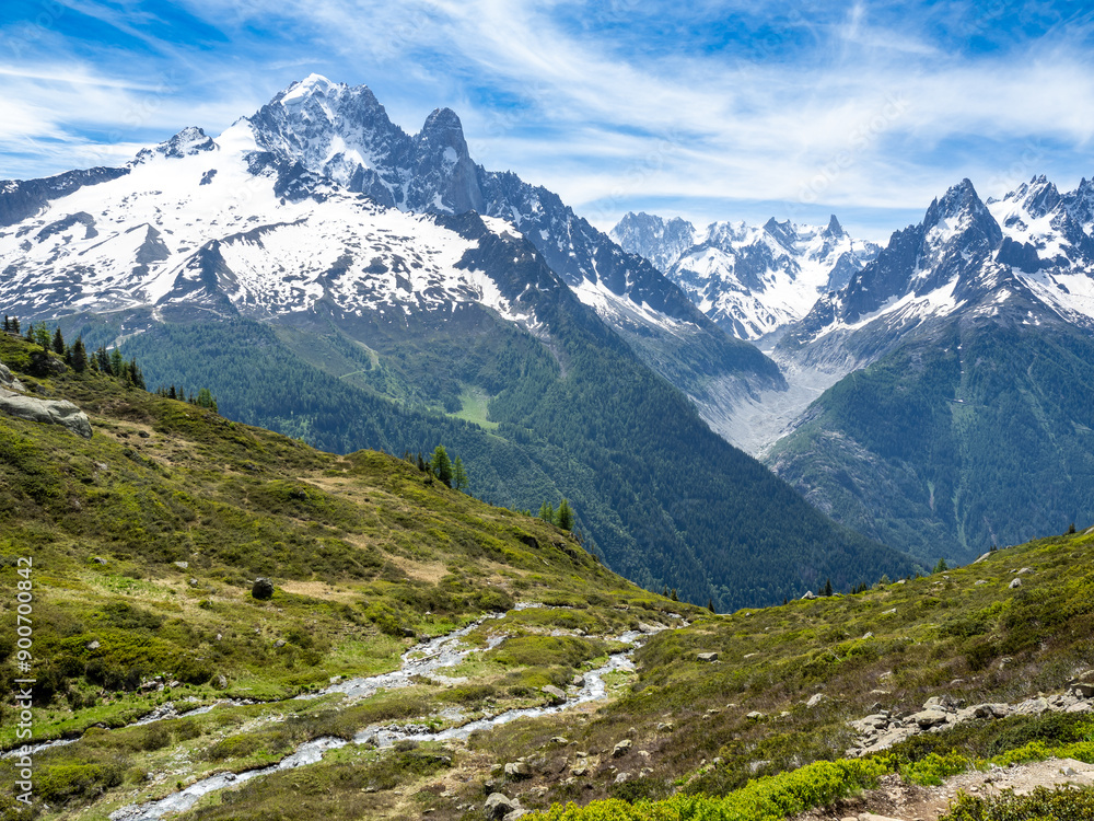 Mountains views in Chamonix-Montblanc range, France Mountains views in Chamonix-Montblanc range, France