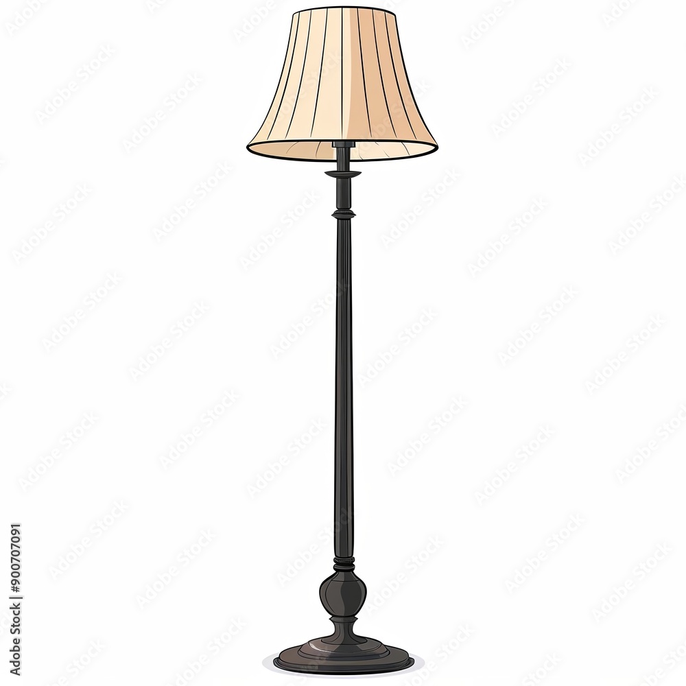 Elegant Floor Lamp with Soft Shade Design Elegant Floor Lamp with Soft Shade Design