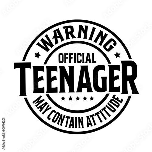 Warning Official Teenager May Contain Attitude SVG | Thirteenth Birthday | Official Teenager Svg | 13th Birthday Svg | Birthday Girl Svg