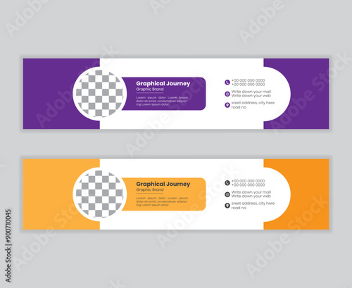 Corporate Modern Email Signature Design Template Vector