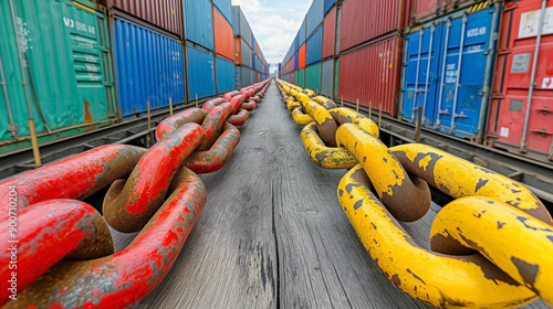 trade war and sanction concept