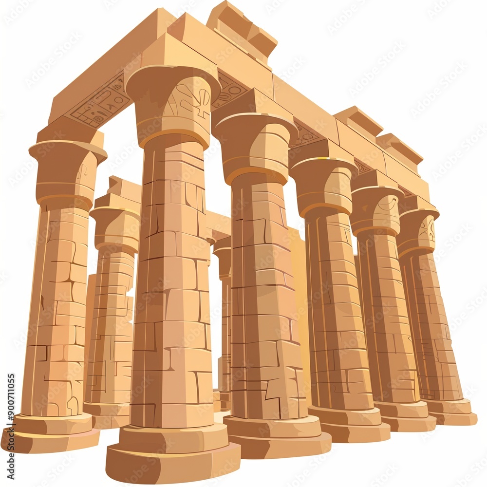 Ancient Greek Temple Colonnade Illustration Ancient Greek Temple Colonnade Illustration