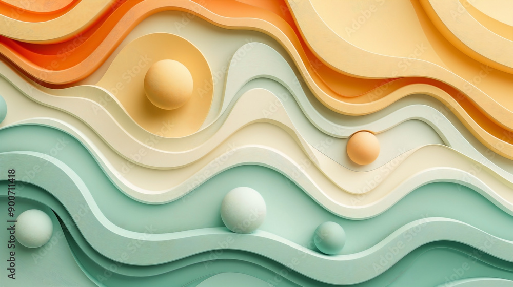 Fototapeta premium Abstract background with smooth shapes , flat lay