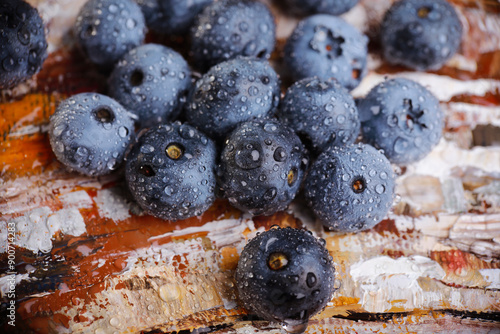 
ripe juicy blueberry berries photographed in the studio