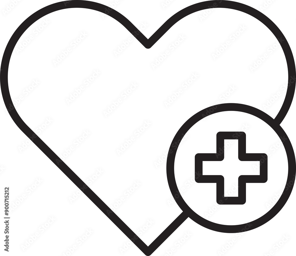 Obraz premium Heart and Plus Icon 