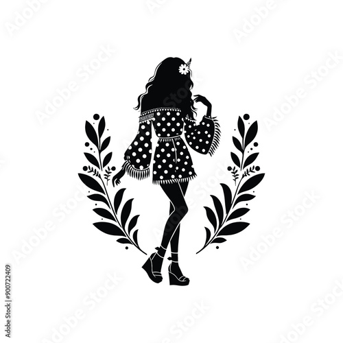 woman wearing retro fashion flirty polka dot romper with wedges