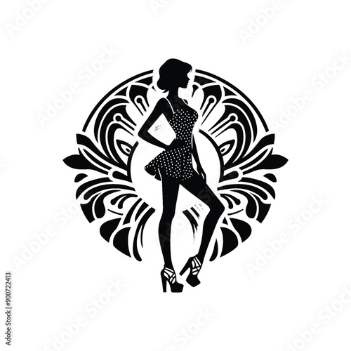 woman wearing retro fashion flirty polka dot romper with wedges