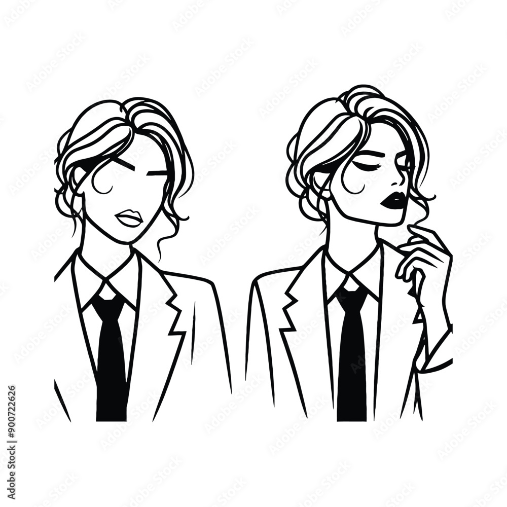 woman wearing Fashion Formal and Black tie woman wearing Fashion Formal and Black tie