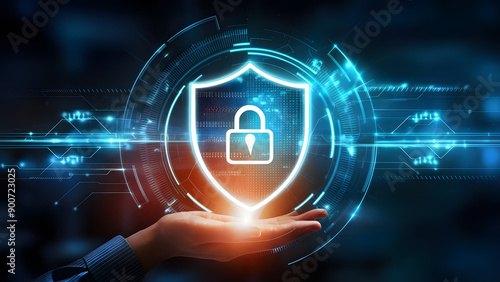 Wallpaper Mural Advanced Protection: Cybersecurity Shield Torontodigital.ca