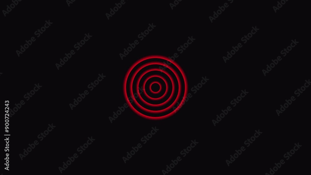 Glowing radio wave icon animation, black background Glowing radio wave icon animation, black background