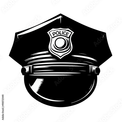 hat of a police officer's hat silhouette.
