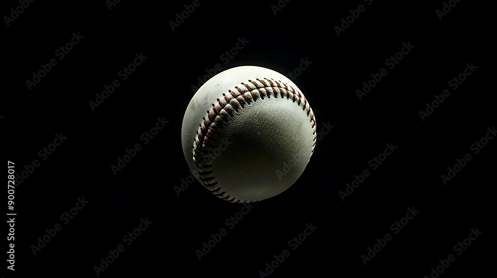 Dynamic EnergyA High-Speed Capture of a Spinning Baseball in Mid-Air Against a Stark Black Background Dynamic EnergyA High-Speed Capture of a Spinning Baseball in Mid-Air Against a Stark Black Background