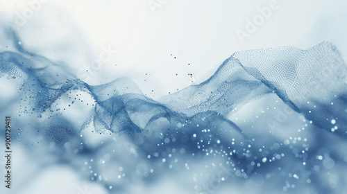 abstract blue background with undulating waves, futuristic data stream