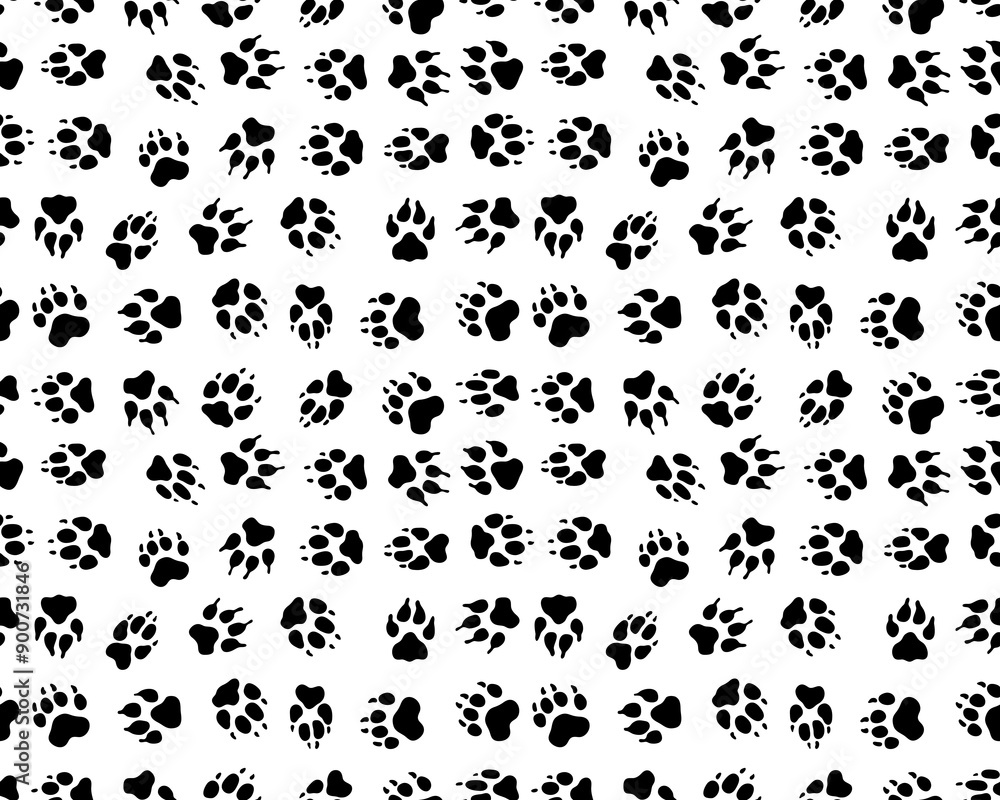 Seamless pattern with footprint dogs Seamless pattern with footprint dogs