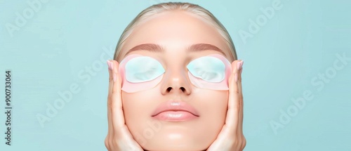 Close-up of applying under-eye patches, Beauty tips, Reducing puffiness and dark circles
