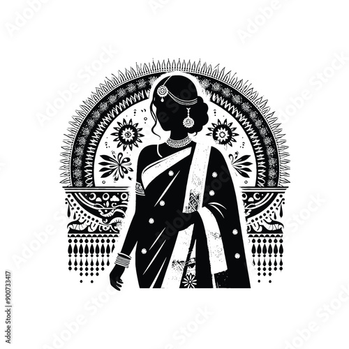 woman wear traditional fashion An Indian saree 