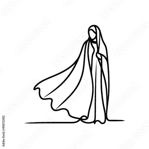 woman wear traditional fashion An Iranian chador in flowing fabric