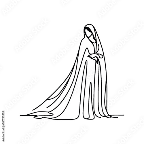 woman wear traditional fashion An Iranian chador in flowing fabric