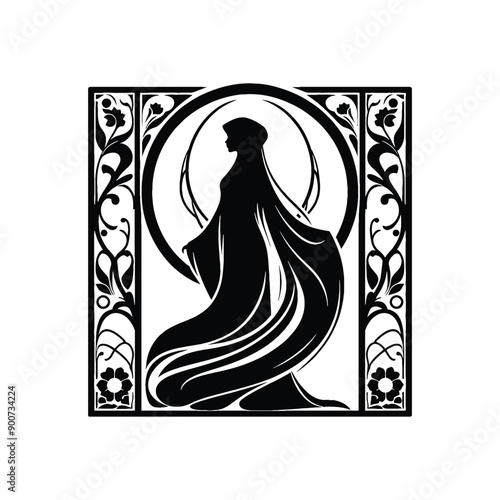 woman wear traditional fashion An Iranian chador in flowing fabric