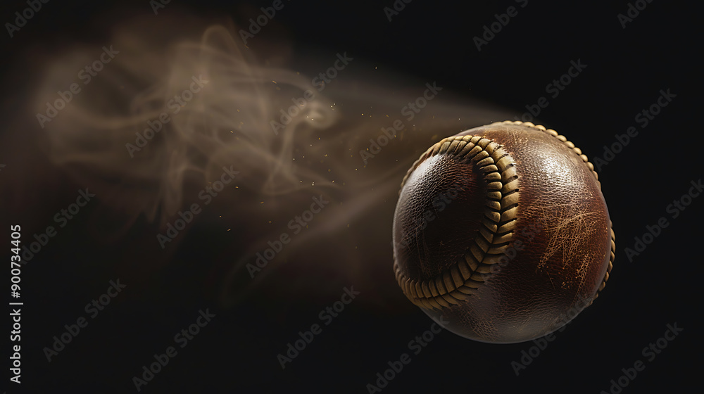 Dynamic Spinning Baseball in Mid-Air Against a Stark Black BackgroundA Captivating Display of Motion and Detail Dynamic Spinning Baseball in Mid-Air Against a Stark Black BackgroundA Captivating Display of Motion and Detail