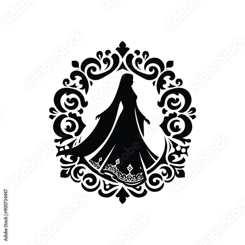 woman wear traditional fashion An Iranian chador in flowing fabric