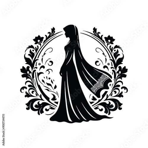 woman wear traditional fashion An Iranian chador in flowing fabric