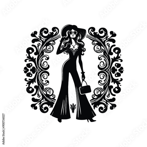 woman wearing retro fashion
