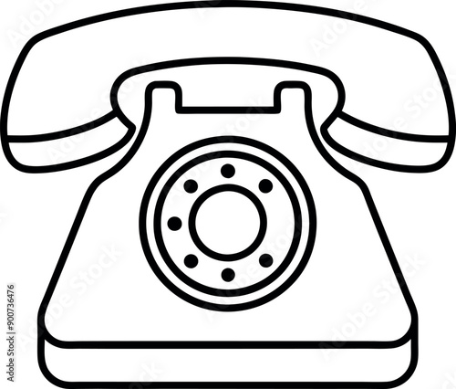 Vintage Rotary Phone Illustration